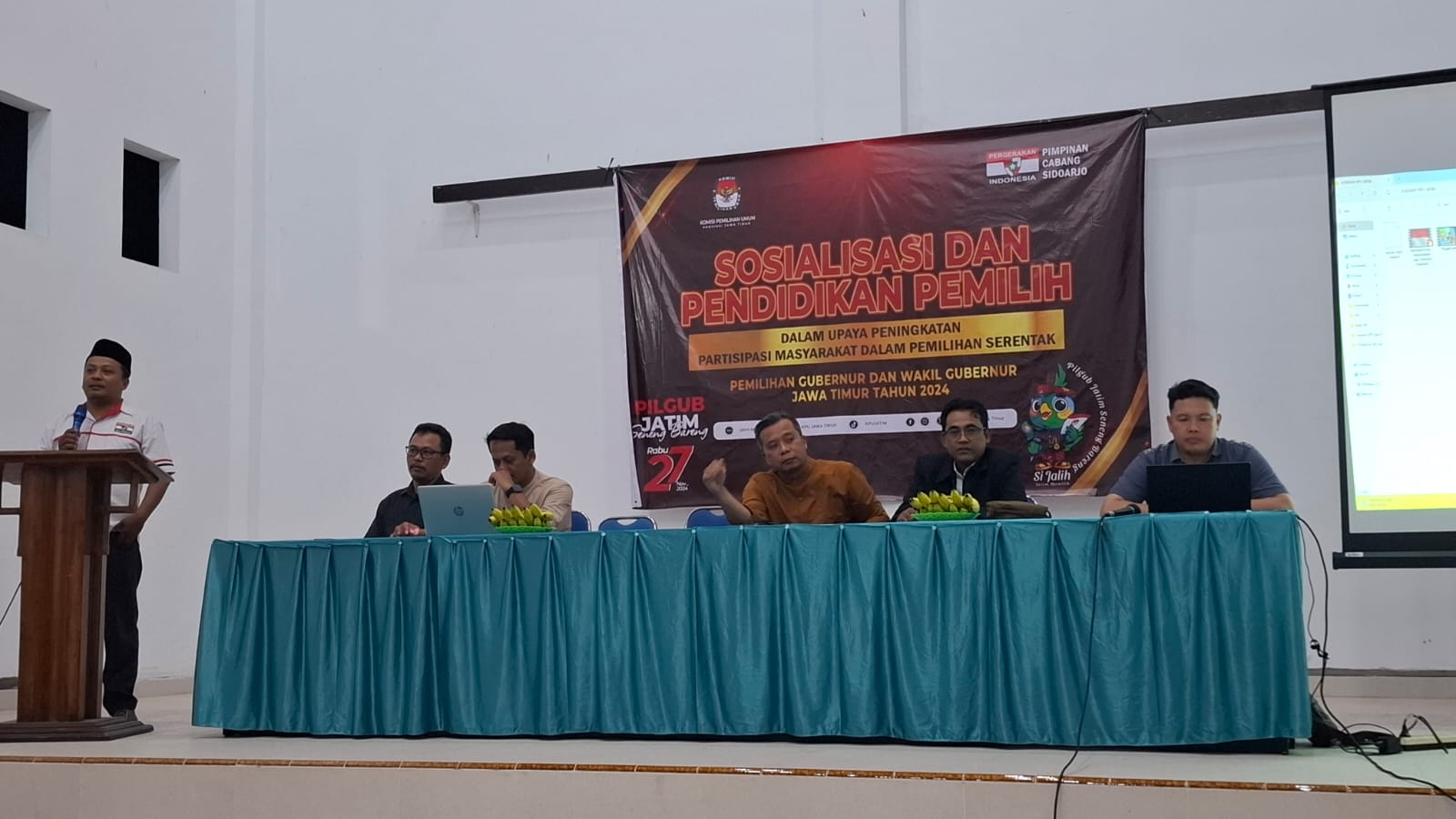 Sosialisasi dan Pendidikan Pemilih Kolaborasi antara KPU Jatim dengan Pimcab PPI Sidoarjo pada Rabu (18/9/24)