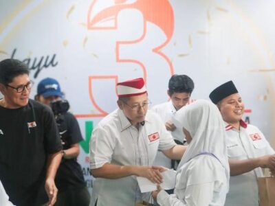 Anas Urbaningrum dalam acara HUT PKN di Menteng Jakarta
