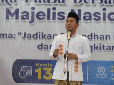 Menteri Kependudukan dan Pembangunan Keluarga sekaligus Kepala BKKBN, Dr. Wihaji, S.Ag., M.Pd dalam acara Buka Bersama MN KAHMI di Jakarta pada Kamis (14/3/2025). Sumber foto : Media Center Kemendukbangga/BKKBN