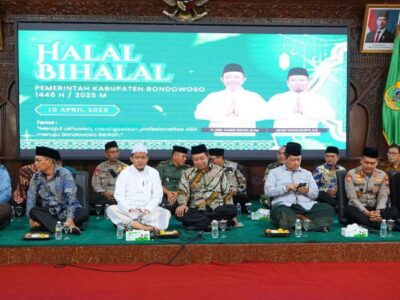 Halal Bihalal di Pendopo Raden Bagus Assra, Kamis (10/4/2025).
