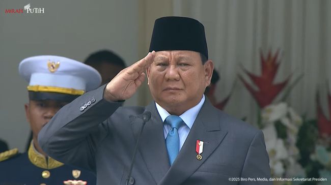 Presiden Prabowo Pimpin Upacara Peringatan Hari Lahir Pancasila di Gedung Pancasila Jakarta Senin (2/5/2025).