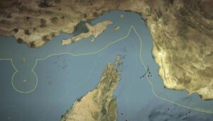 Representasi visual jalur pengiriman minyak utama "Selat Hormuz". Sumber foto : Reuters