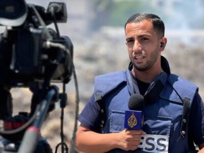 Jurnalis Al Jazeera, Anas Al -Sharif ketika melaporkan kondisi Gaza sebelum akhirnya dibunuh oleh Israel