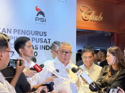 Eks Politisi Nasdem, Ahmad Ali, saat diwawancara awak media seusai pelantikan pengurus DPP PSI Periode 2025-2030 kemarin di Jakarta (26/9)