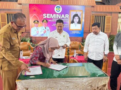 Seminar Pengusulan Gelar Pahlawan Nasional untuk Marsinah di Pendopo KRT Sosroekoesomo, Nganjuk, Senin (6/10/2025)
